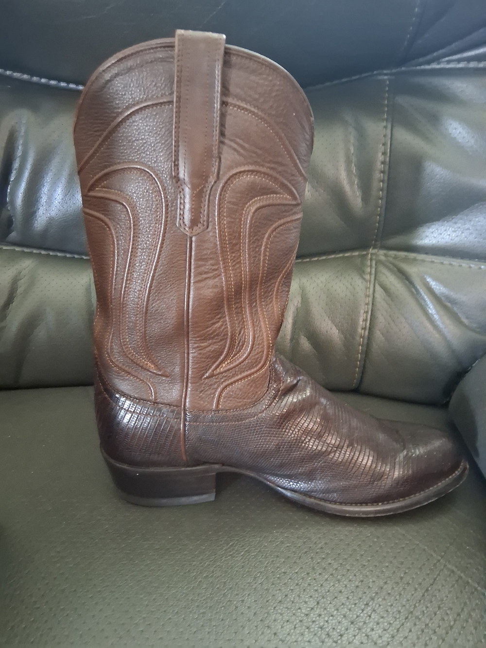 Mens Tecovas Lizard "THE NOLAN" Western  Boots Leather  Size 10.5D - Picture 2 of 7
